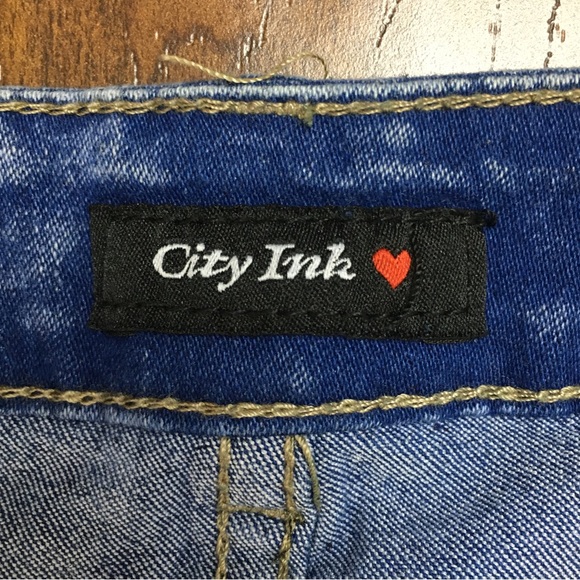 CITY INK Women’s Jeans Straight Leg Stonewashed Blue Denim Size 15 Juniors - Picture 4 of 12
